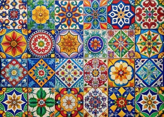 Playful Mosaic Patterns: Colorful tiles, intricate designs, vibrant patterns, joyful spirit