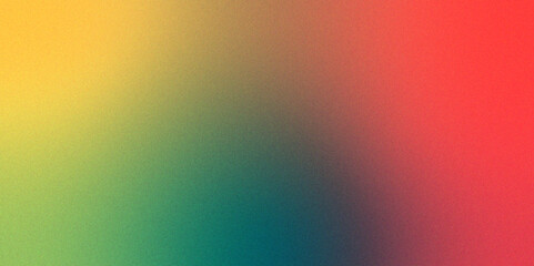 Digital grainy gradient with a colorful soft noise effect. Vintage Grunge Texture Pattern in green and red yellow Tones for Artful Wallpaper. Gradient blur, noise, grain, texture abstract background.	