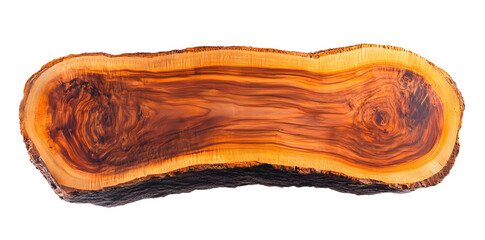Obraz premium Natural Wood Slab with Grain top view isolated on white background