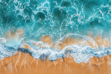 Naklejka premium The ocean is calm and peaceful, with gentle waves lapping at the shore