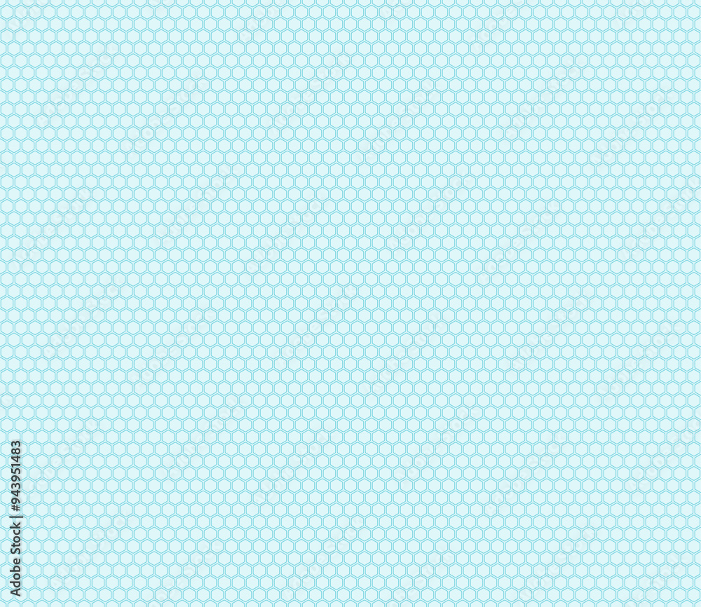 Poster geometric pattern. cyan color on matching background. rounded hexagons mosaic pattern. small hexagon