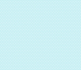 Geometric pattern. Cyan color on matching background. Rounded hexagons mosaic pattern. Small hexagon geometric shapes. Seamless pattern. Tileable vector illustration.