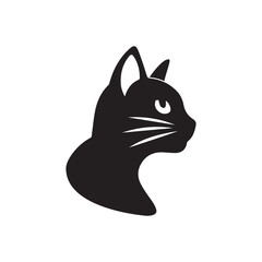 world cat day modern cat face logo illustration design