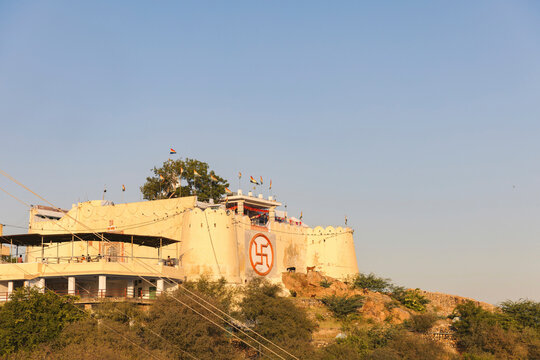 Shri Garh Ganesh Ji Temple in the Aravali hills of Jaipur; Jaipur, Rajasthan, India