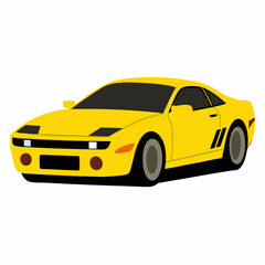 Sport Car No Background no shadow, yellow color WHIte background