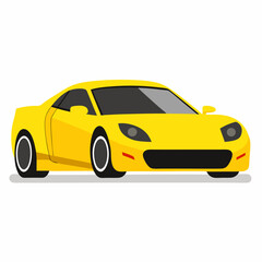 Fototapeta premium Sport Car No Background no shadow, yellow color WHIte background
