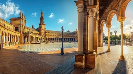 Plaza de Espana in Seville, Andalusia, Spain