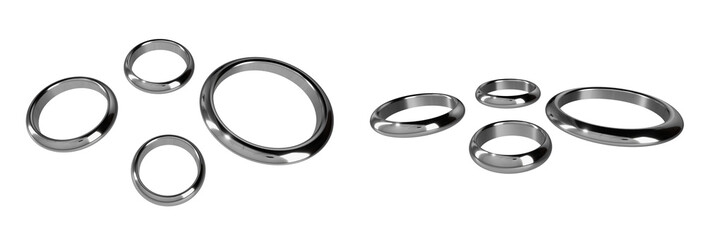 3d metal rings transparent png