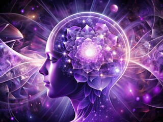 Subconscious Exploration in Amethyst Hues: Deep purple, introspection, psychological insights