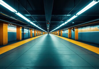 Obraz premium Subway Platform Perspective