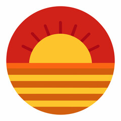 Sunset Vector Icon Design