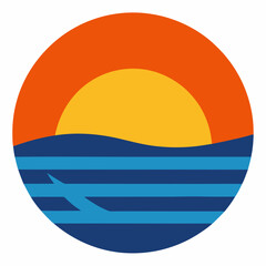 Sunset Vector Icon Design