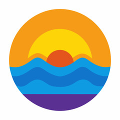 Sunset Vector Icon Design