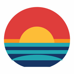 Sunset Vector Icon Design