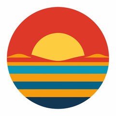 Sunset Vector Icon Design