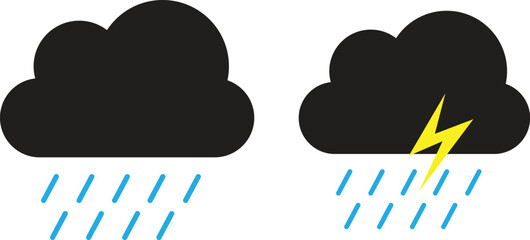 Rain clouds icon vector. Simple weather sign. Cloud with rain icon vector. eps10