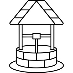 Water Well Vector line Art