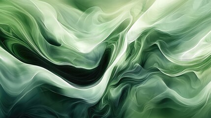 Obraz premium Elegant abstract composition featuring a smooth blend of light green and dark green tones.
