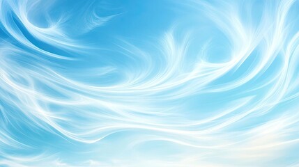 Fototapeta premium A serene blue sky adorned with soft, wispy clouds, perfect for conveying tranquility and freedom in your projects.