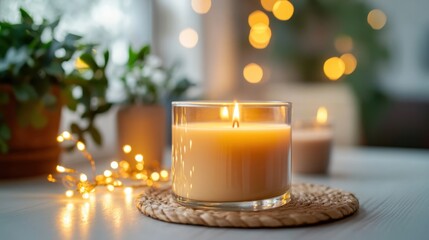 sustainable candle design, sustainable soy wax candles in recycled glass jars, adding eco-friendly style to any space while reducing waste and supporting the environment