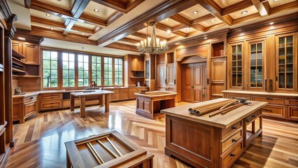 Zenith of Carpentry: Master craftsmanship, polished surfaces, intricate joinery, geometric perfection.