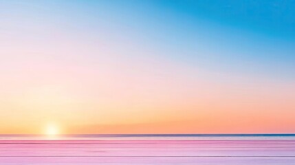 Obraz premium A serene sunrise over the calm ocean, showcasing vibrant colors in the sky and reflections on the water, perfect for relaxation.