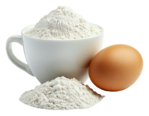 PNG Ingredients for baking with flour and an egg