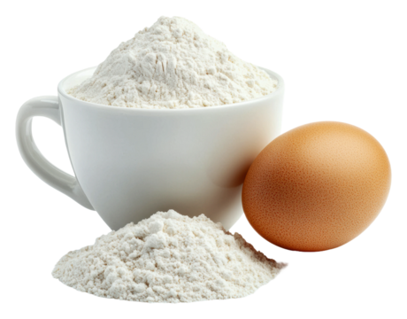 PNG Ingredients for baking with flour and an egg