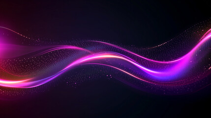 Obraz premium Ciemne tło jest ożywione przez neonowe, futurystyczne błyski i świetlne linie, które tworzą efekt ruchu i pulsacji. 