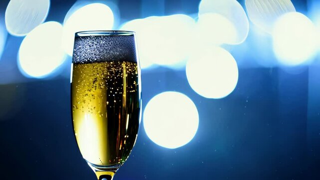 Celebrating a special occasion with sparkling champagne in an elegant setting on a festive evening