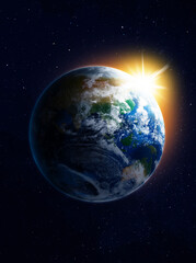 Planet Earth in space. Image elements furnished by NASA