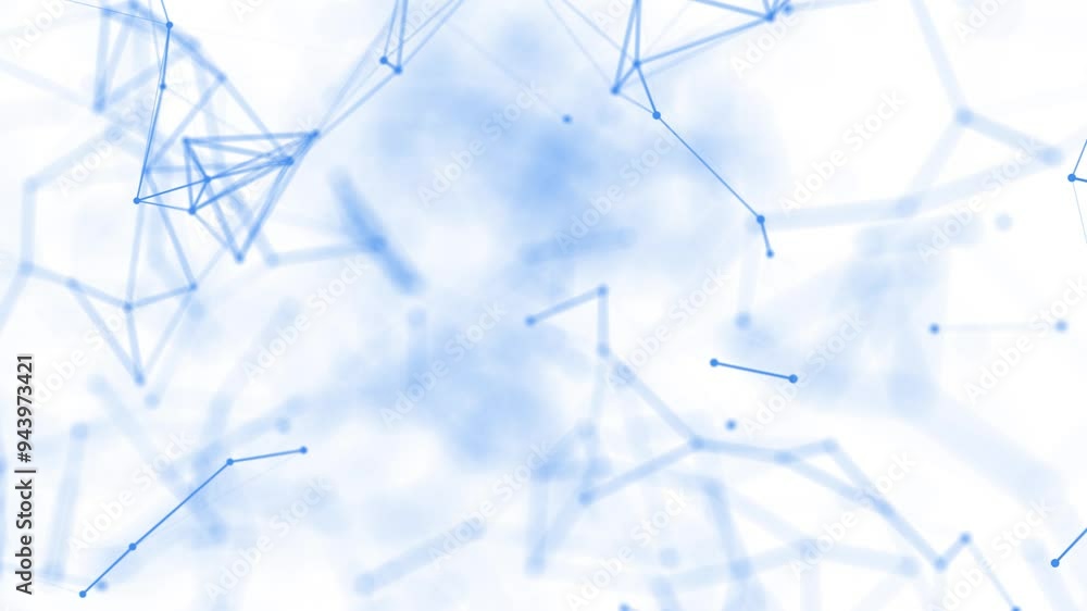 Poster abstract geometric background. movement of connected lines and dots. the concept of science, technol