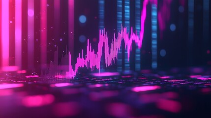 Abstract Neon Stock Market Chart Graph Financial Growth