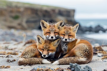 Fototapeta premium fox in the snow