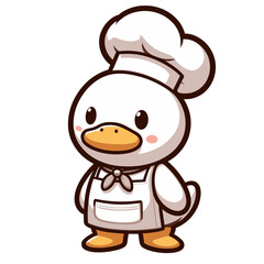 Duck chef Cartoon Mascot. Illustration of duck cartoon