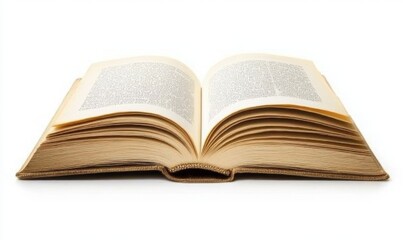 Ethereal Open Book on White: Minimalist Symbol of Knowledge for World Book Day. Abstract Artistic Representation with Blank Pages, Inviting Exploration and Learning. Elegant Design Template for Cultur