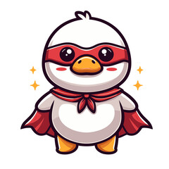 Duck hero Cartoon Mascot. Illustration of duck cartoon