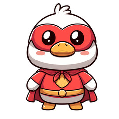 Duck hero Cartoon Mascot. Illustration of duck cartoon