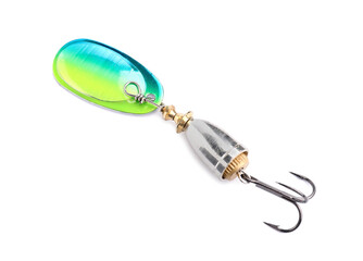 Fishing tackle. One lure isolated on white