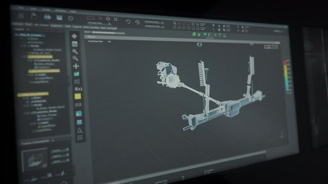 Engineering software deals with the creation of multiple automotive industry parts. Producing the automotive industry vehicle parts using virtual system. Automotive industry parts manufacturing. UI.