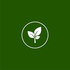 Growth icon simple sign. Growth icon isolated on green background from ecology line collection.