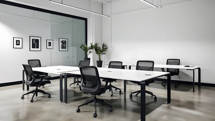 Discover the essence of modern simplicity with this minimalist office design, ideal for those who appreciate clean lines and uncluttered spaces. 