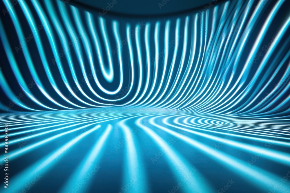 Aufkleber dynamic blue light waves create a mesmerizing abstract background, perfect for modern themes and cap