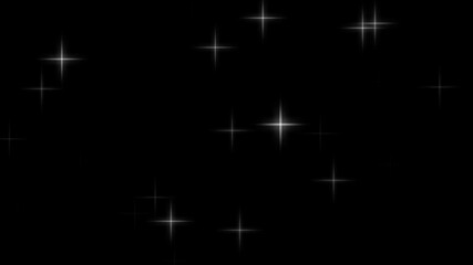 Dazzling glowing stars, magical twinkling stars, 4k glitter animation alpha channel included