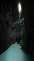 river in a cave