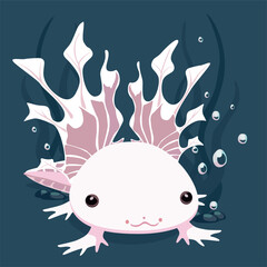 illustration of an background with Axolotl