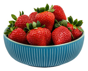 PNG Blue bowl of fresh strawberries - Powered by Adobe