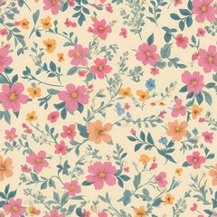 shabby chic cottage core ditsy floral pattern 