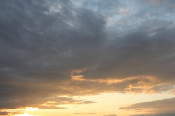 Picturesque view of sky with clouds on sunset