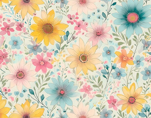 shabby chic cottage core ditsy floral pattern 
